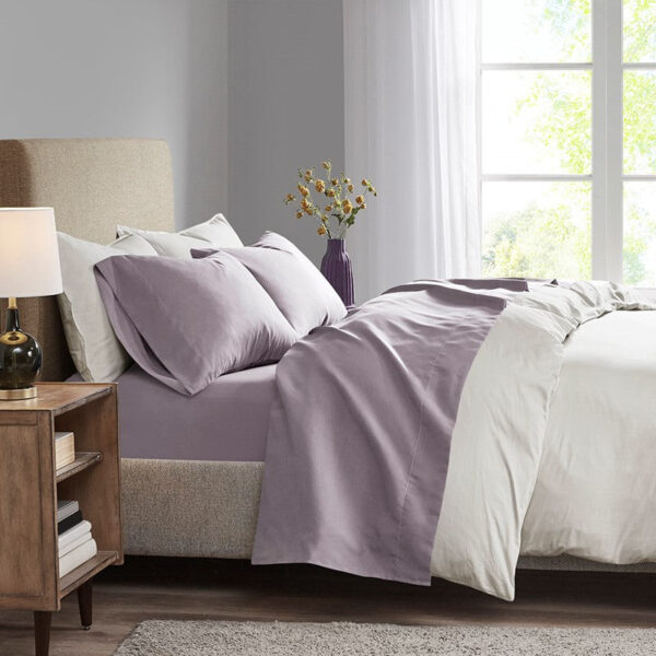 Madison Park 3M Microcell All Season Lightweight Sheet Set in Purple, Full MP20-6335