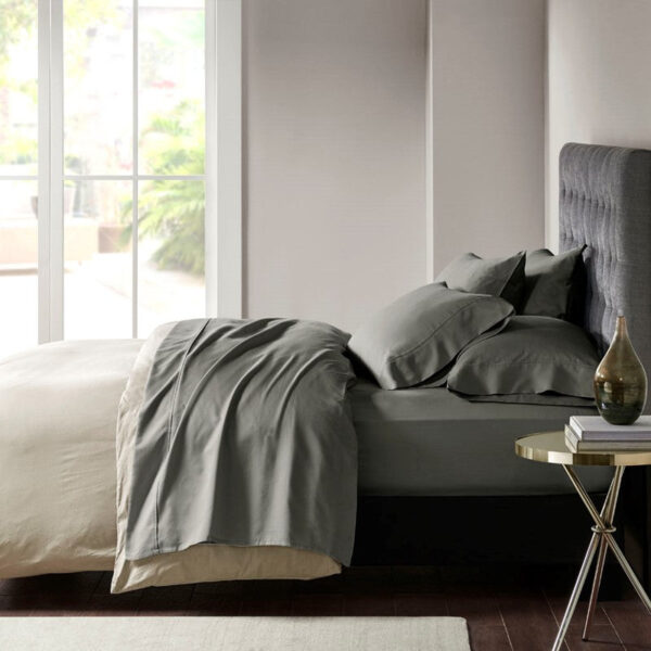 Madison Park 800 Thread Count Cotton Blend Sateen Sheet Set in Charcoal, Cal King MP20-6424