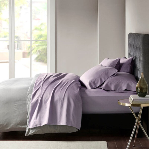 Madison Park 800 Thread Count Cotton Blend Sateen Sheet Set in Purple, Cal King MPH20-0012