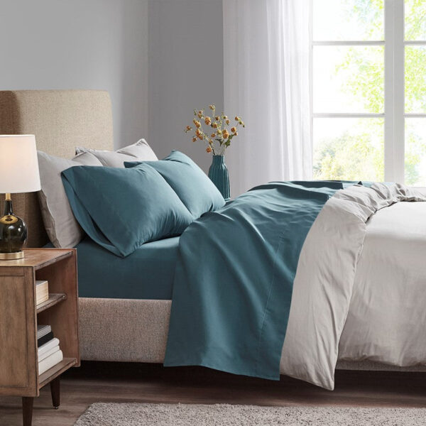 Madison Park 3M Microcell All Season Lightweight Sheet Set in Teal, Queen MP20-6342