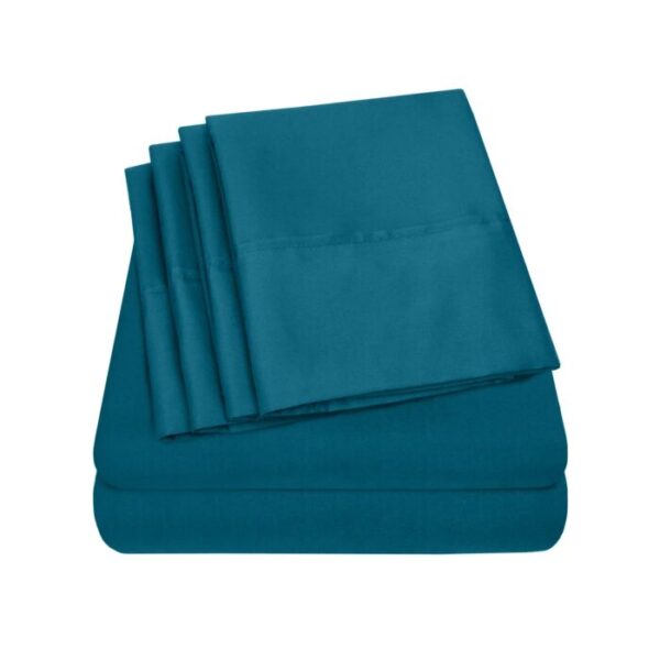 6 Piece Bed Sheet Set Deep Pocket Egyptian Soft 1500 Thread Count Bedding Teal CK - Image 3