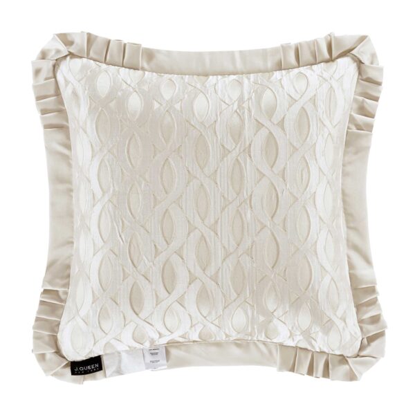 La Boheme 20″ Square Embellished Decorative Throw Pillow in Ivory by J.Queen New York - Image 3