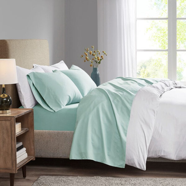 Madison Park 3M Microcell All Season Lightweight Sheet Set in Seafoam, Full MP20-2389