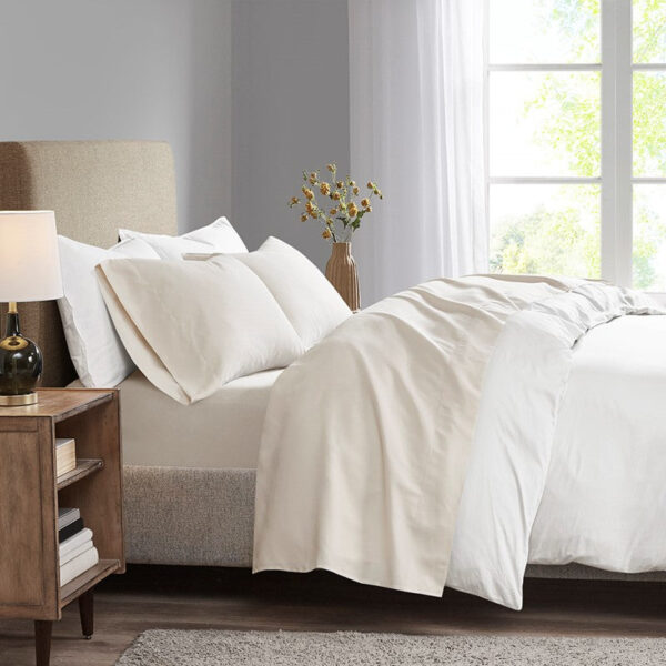 Madison Park 3M Microcell All Season Lightweight Sheet Set in Ivory, Cal King MP20-1184 - Image 2