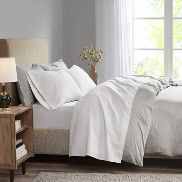 Madison Park 3M Microcell All Season Lightweight Sheet Set in White, Full MP20-1176